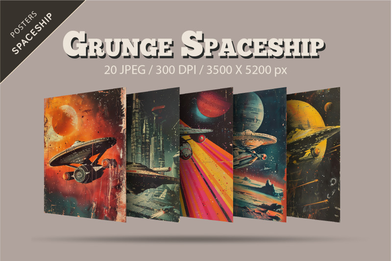 grunge-spaceship-posters-retro-art