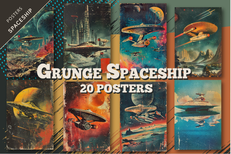 grunge-spaceship-posters-retro-art