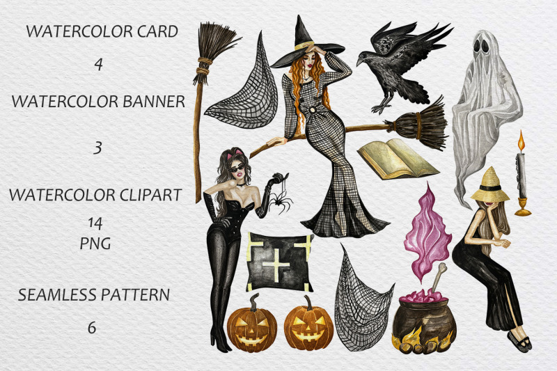 about-watercolor-halloween-witch-clip-art-set-graphic