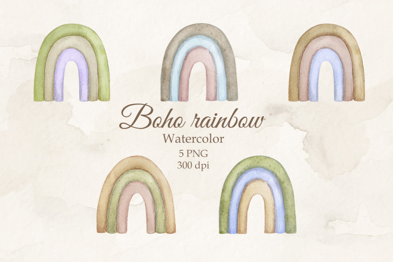 boho-rainbows-watercolor-clip-art-png