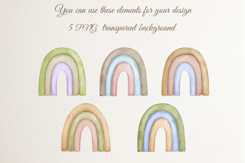 boho-rainbows-watercolor-clip-art-png