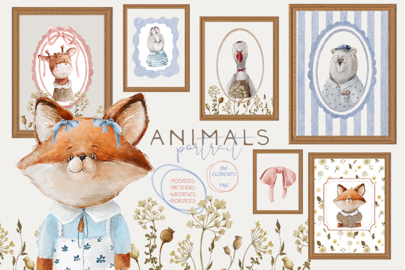 animals-portraits-baby-vintage-posters