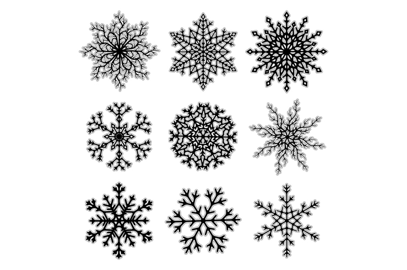 vector-set-of-christmas-snowflakes