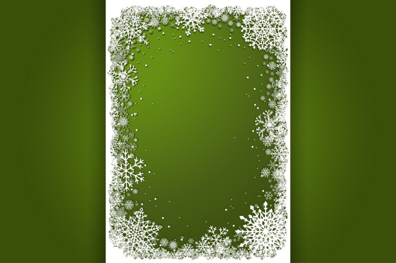 set-of-green-vector-christmas-frames