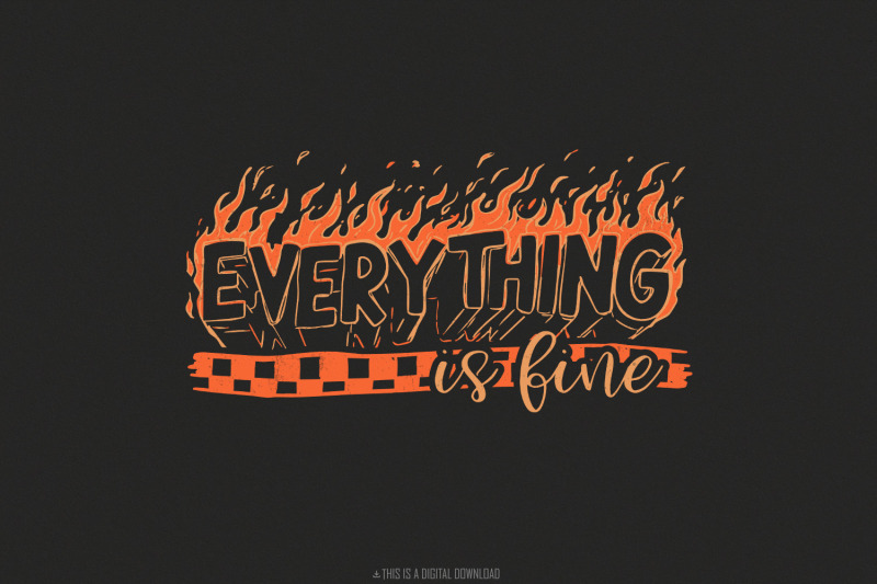 everything-is-fine-png-digital-download-trendy-png-mental-health-png