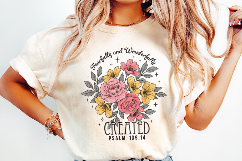 fearfully-and-wonderfully-png-christian-png-retro-boho-floral-bible