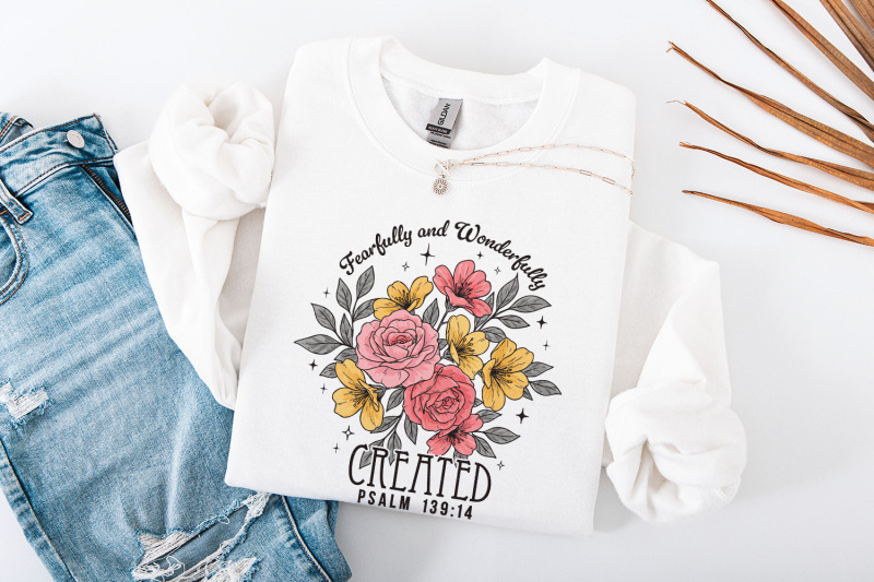 fearfully-and-wonderfully-png-christian-png-retro-boho-floral-bible