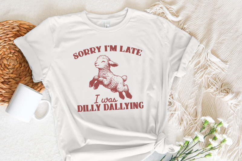 sorry-i-039-m-late-i-was-dilly-dallying-png-vintage-animal-sayings-funny