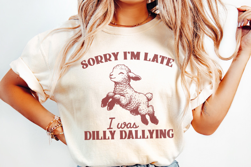sorry-i-039-m-late-i-was-dilly-dallying-png-vintage-animal-sayings-funny