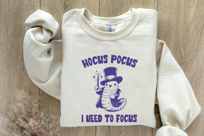 hocus-pocus-i-need-to-focus-png-cute-worm-design-png-sublimation-des