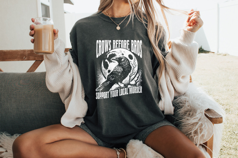 crows-before-bros-png-vintage-raven-halloween-goblincore-witchy-fun