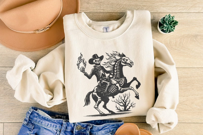 skeleton-cowboy-on-horse-png-western-gothic-art-spooky-skeleton-ride