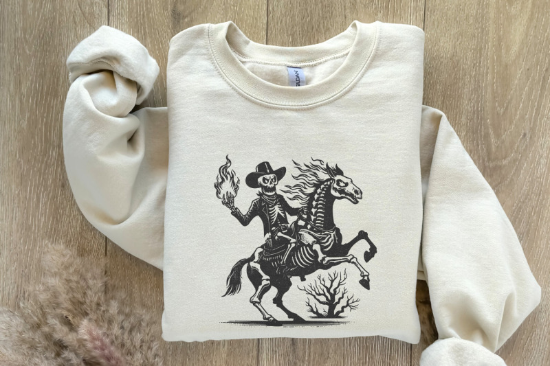 skeleton-cowboy-on-horse-png-western-gothic-art-spooky-skeleton-ride