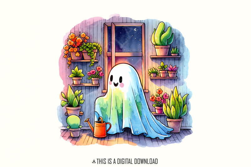 cute-ghost-with-houseplants-png-whimsical-garden-decor-spooky-cute-i