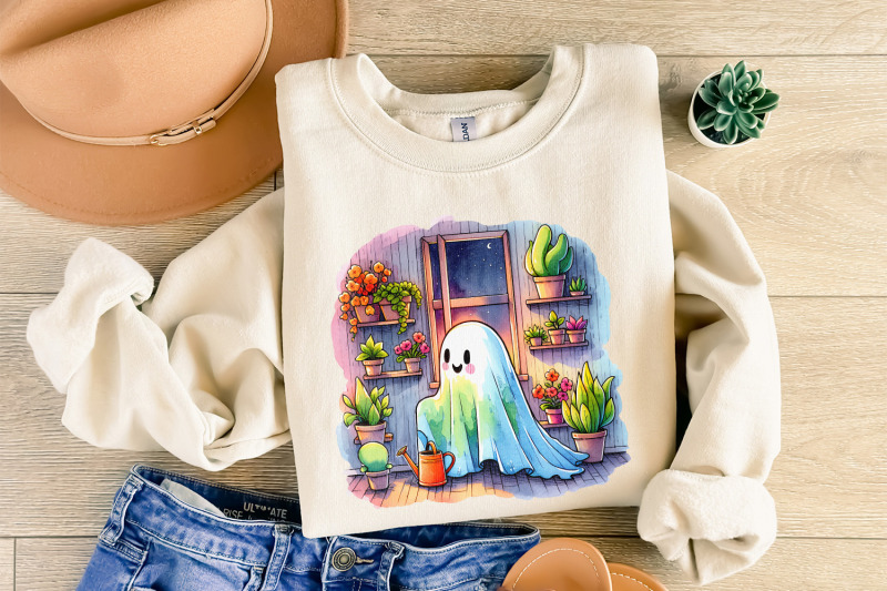 cute-ghost-with-houseplants-png-whimsical-garden-decor-spooky-cute-i