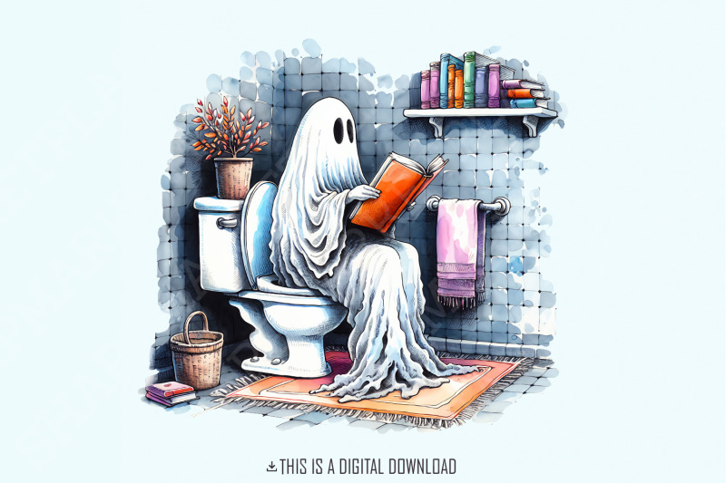 funny-ghost-reading-on-toilet-t-shirt-design-cute-halloween-digital-d
