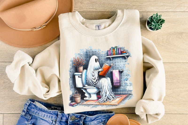 funny-ghost-reading-on-toilet-t-shirt-design-cute-halloween-digital-d