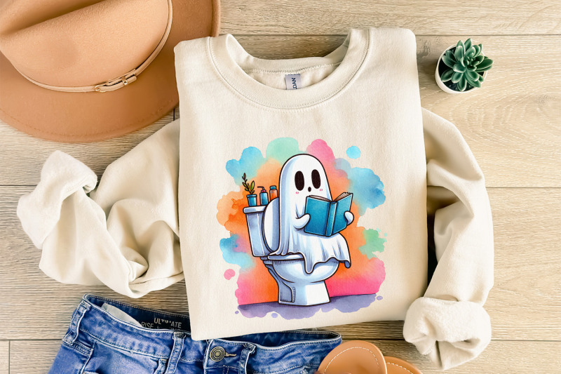 funny-ghost-reading-on-toilet-t-shirt-cute-halloween-digital-download