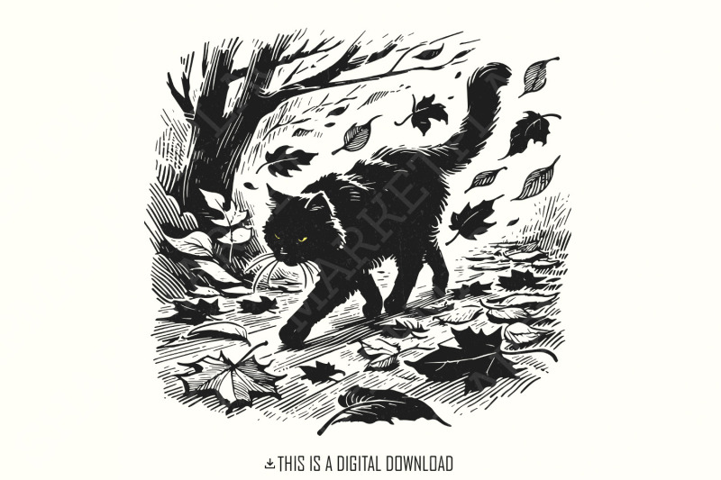 black-cat-png-halloween-cat-shirt-spooky-season-png-retro-halloween
