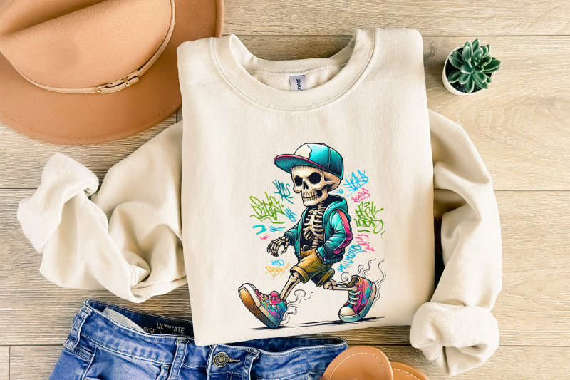 gangster-skeleton-png-digital-download-streetwear-skull-art-hip-hop