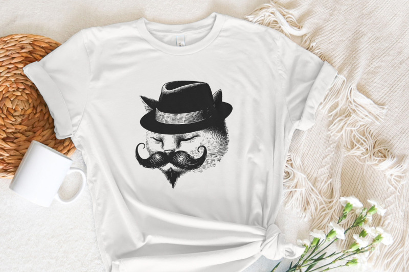 cute-vintage-gentleman-cat-handdrawn-style-cat-instant-download-cut