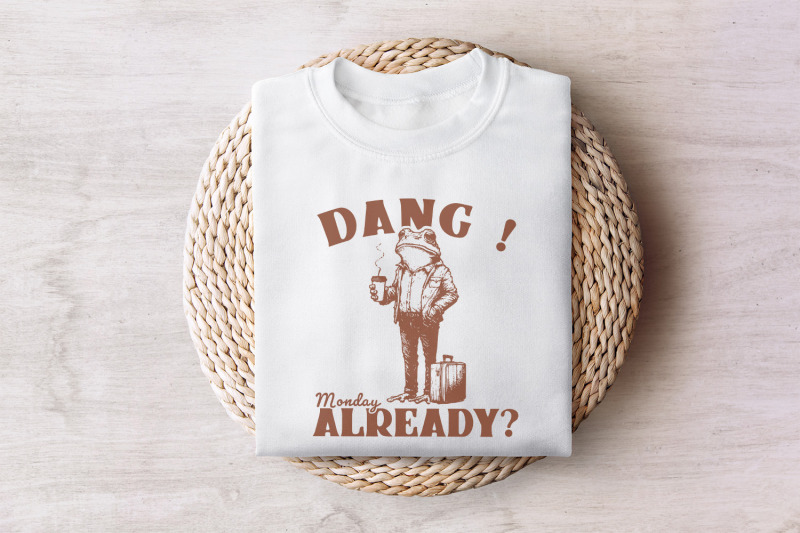 dang-monday-already-png-funny-monday-design-tired-office-frog-ugly