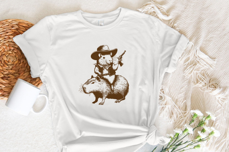 funny-rat-riding-capybara-draw-vintage-animals-png-cute-capybara-png