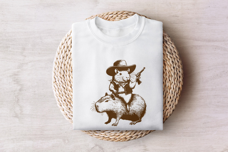 funny-rat-riding-capybara-draw-vintage-animals-png-cute-capybara-png