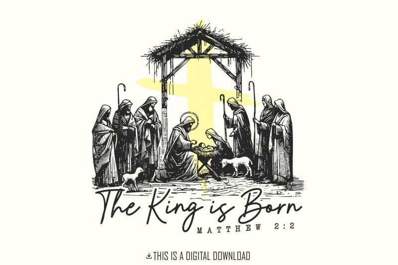 the-king-is-born-png-retro-religious-christmas-png-jesus-is-the-reas