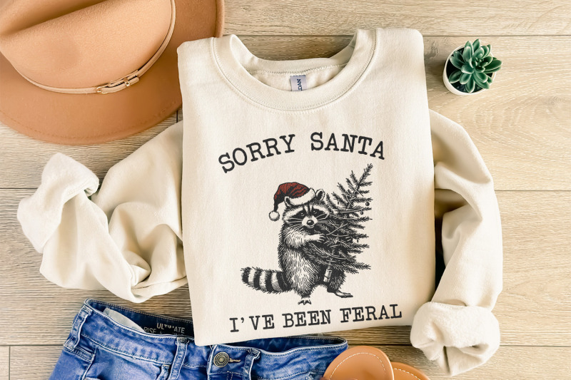 sorry-santa-i-039-ve-been-feral-png-retro-christmas-raccoon-design-funny