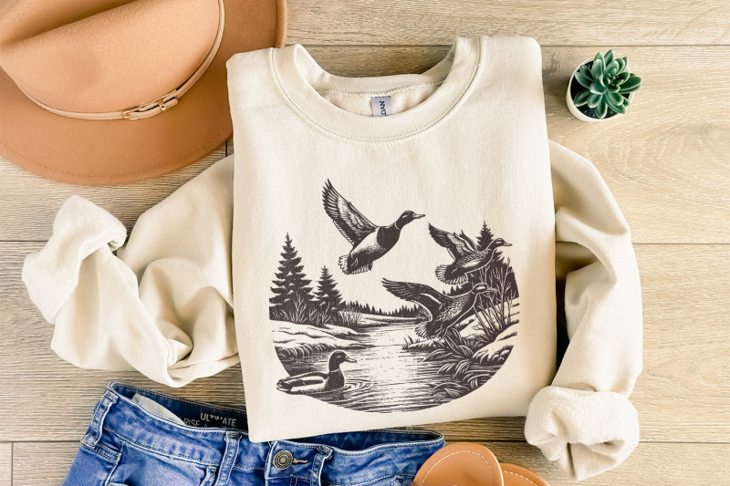 vintage-duck-png-mallard-duck-clipart-wild-duck-sublimation-flying