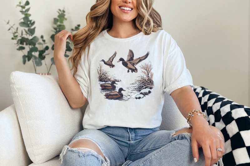 vintage-duck-png-mallard-duck-clipart-wild-duck-sublimation-flying