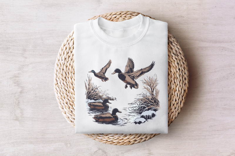 vintage-duck-png-mallard-duck-clipart-wild-duck-sublimation-flying