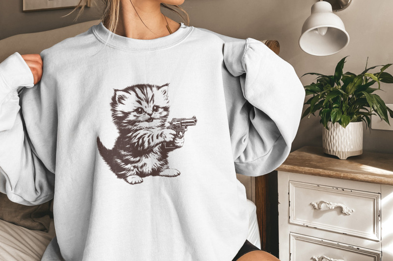 killer-kitten-png-file-for-print-western-style-cute-cat-with-gun-t-sh