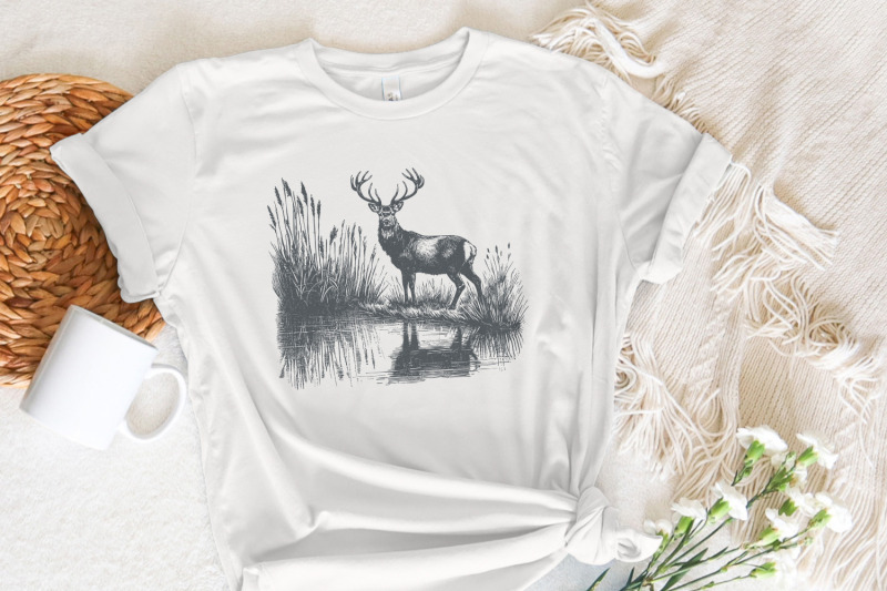 deer-png-design-hunting-png-vintage-deer-art-nature-camping-wildlif