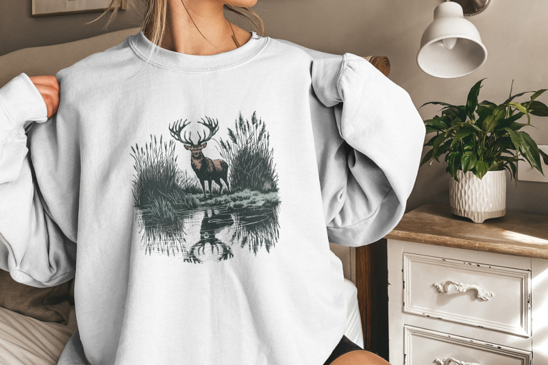 deer-sublimation-design-hunting-png-vintage-deer-art-nature-camping