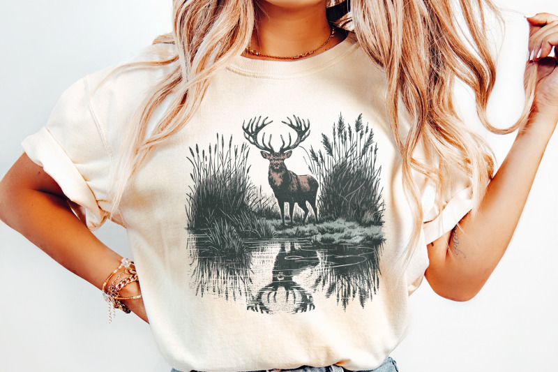 deer-sublimation-design-hunting-png-vintage-deer-art-nature-camping