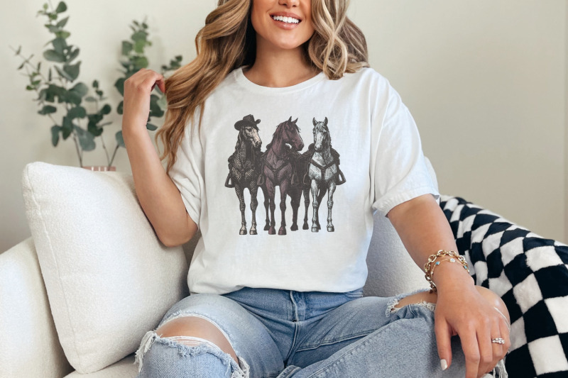 western-horse-png-western-sublimation-cowboy-christmas-horse-lover