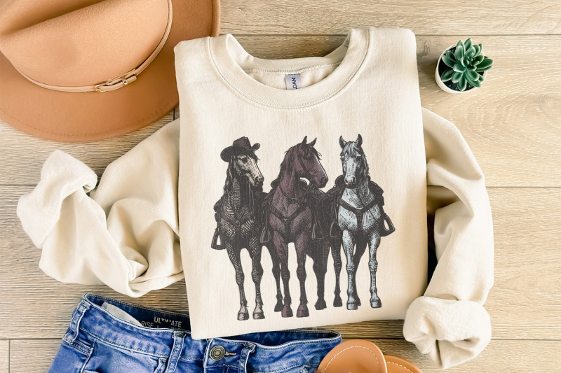 western-horse-png-western-sublimation-cowboy-christmas-horse-lover