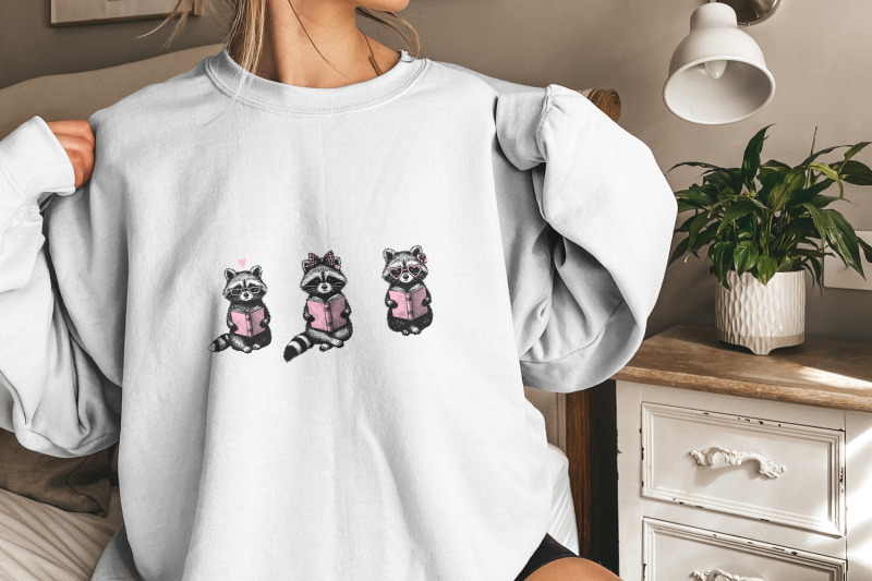 book-lover-png-reading-raccoon-png-funny-bookish-png-retro-reading