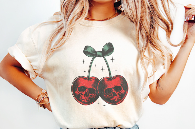 skull-cherries-png-trendy-retro-halloween-vintage-skull-fruit-digita