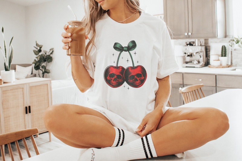 skull-cherries-png-trendy-retro-halloween-vintage-skull-fruit-digita