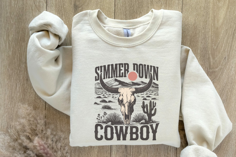 simmer-down-cowboy-png-retro-western-png-vintage-sublimation-design