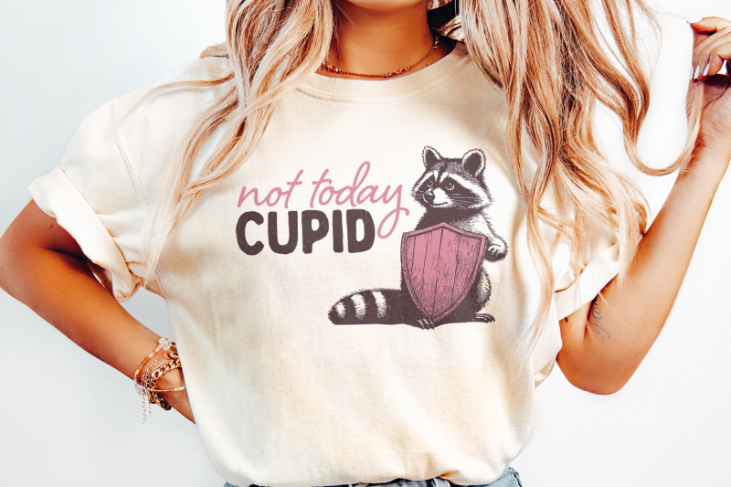 not-today-cupid-png-funny-feral-raccoon-valentines-day-png-retro-val