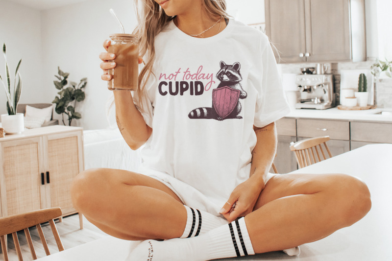 not-today-cupid-png-funny-feral-raccoon-valentines-day-png-retro-val
