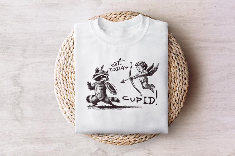 not-today-cupid-png-funny-feral-raccoon-valentines-day-png-retro-val