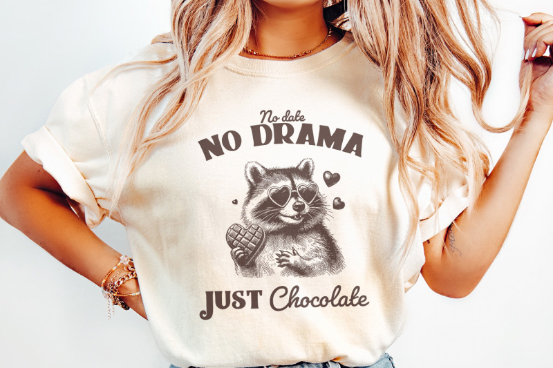 no-date-just-chocolate-png-raccoon-valentine-sublimation-single-vale