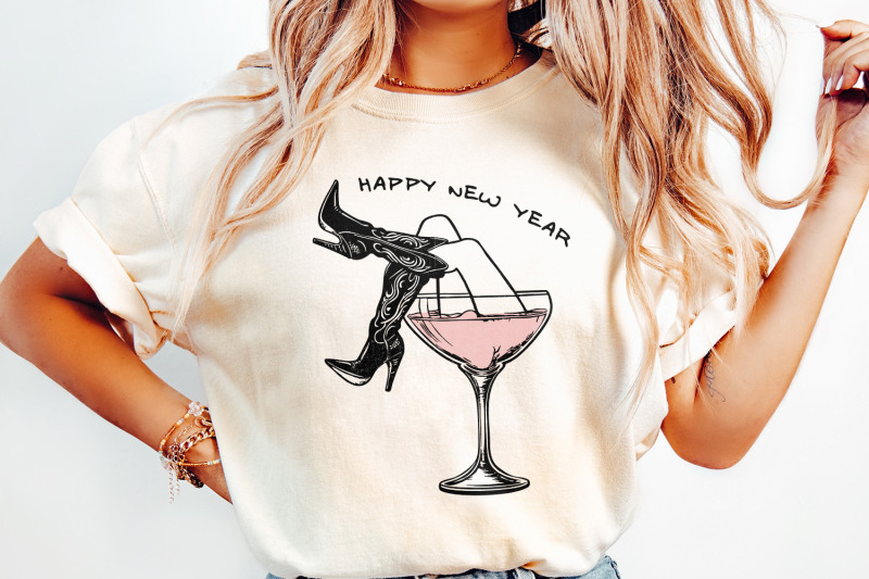 happy-new-year-png-cowgirl-new-year-png-groovy-disco-ball-png-weste