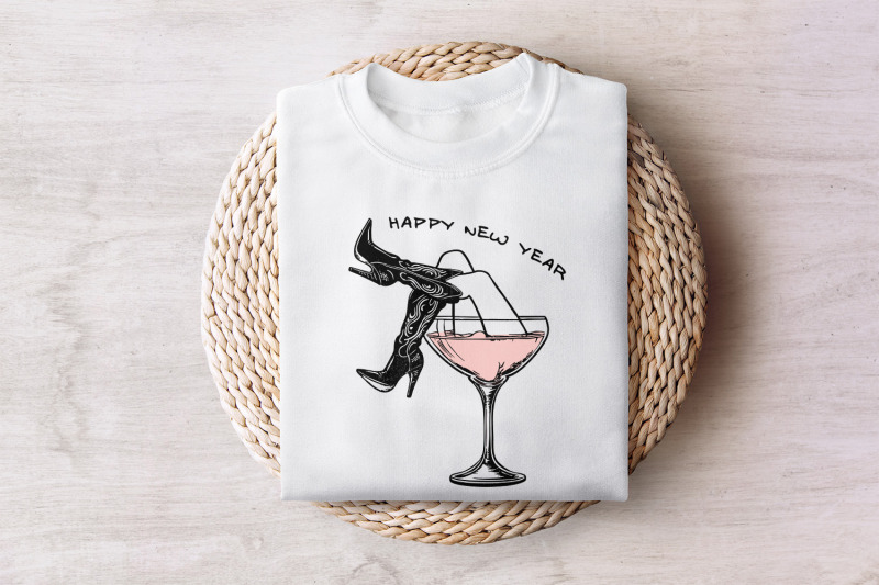 happy-new-year-png-cowgirl-new-year-png-groovy-disco-ball-png-weste