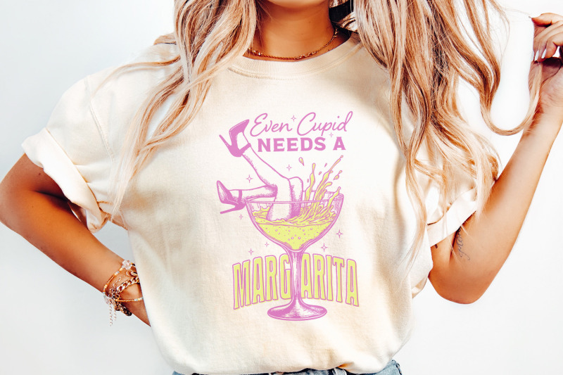 even-cupid-needs-a-margarita-png-retro-valentine-png-disco-ball-png